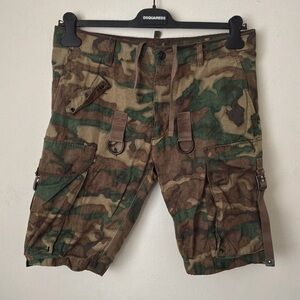DSQUARED2 Men's Green and Brown Cargo Shorts